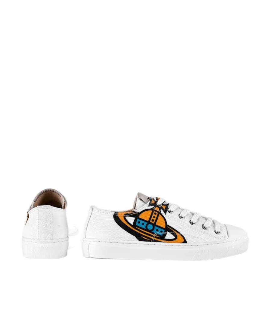 Vivienne Westwood Saturn Printed Low-cut Casual Sneakers In White