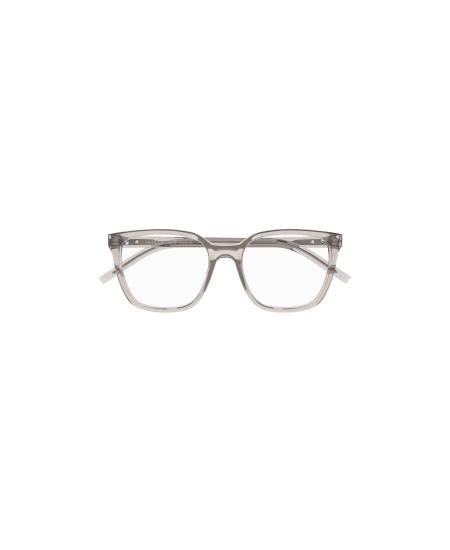 Saint Laurent Transparent Square-frame Glasses In Gray