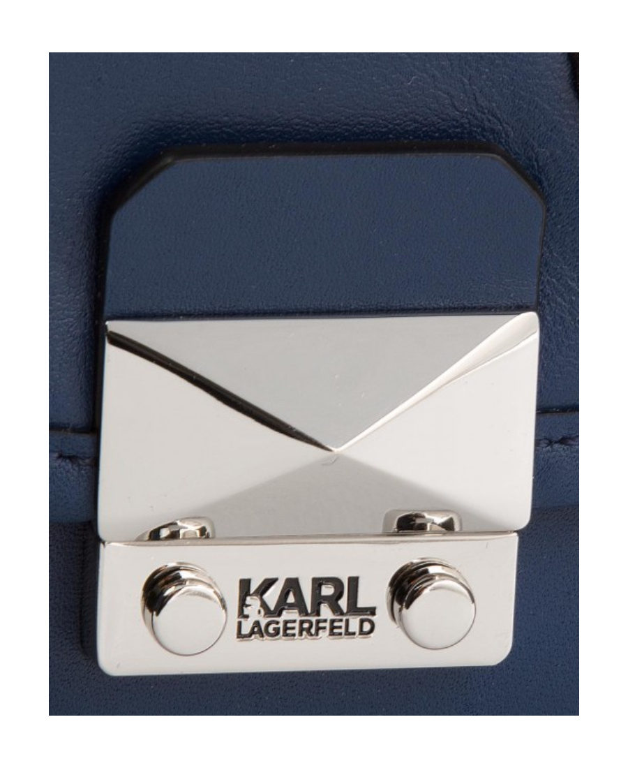Karl Lagerfeld Logo Color Matching Design Shoulder Bag In Blue