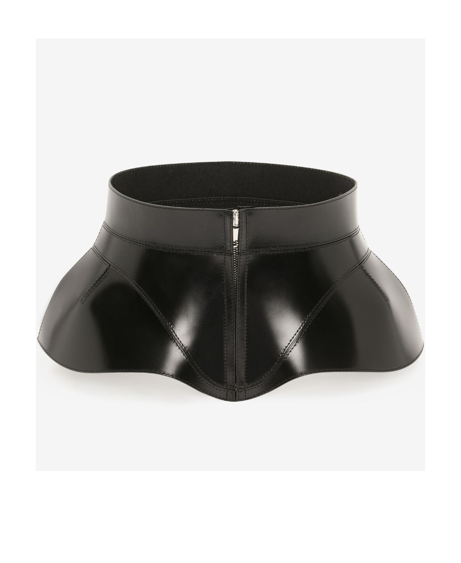 Alexander Mcqueen Zip-up Corset Belt In Black