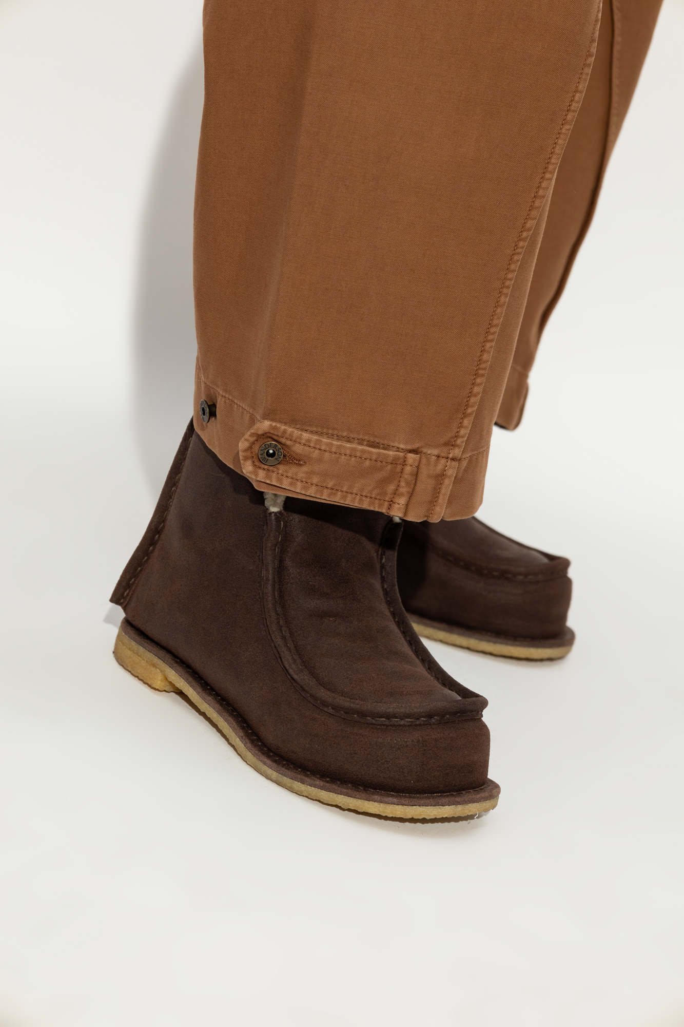 Jw Anderson Shearling-lined Suede Boots In Black
