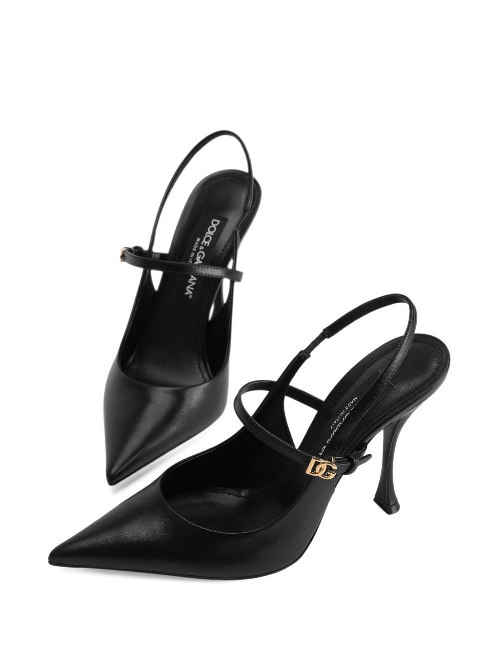 Dolce & Gabbana Italian Tailoring Leather-trimmed Suede Slingback Pumps In Black