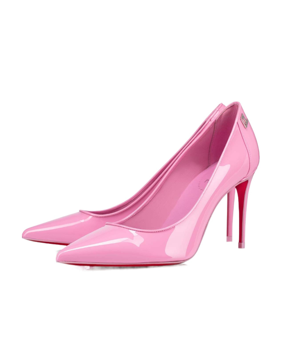 Christian Louboutin Logo High Heels In Pink