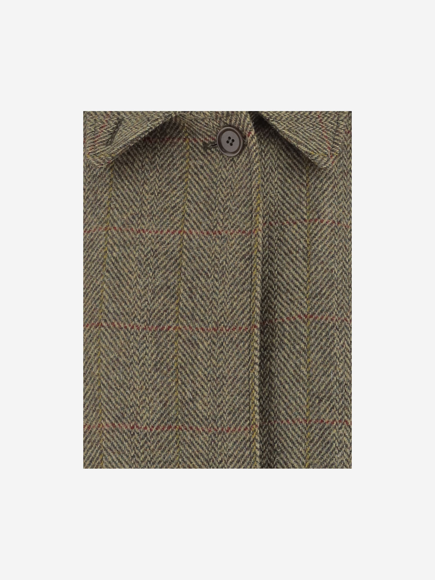 Aspesi Herringbone-pattern Coat In Green