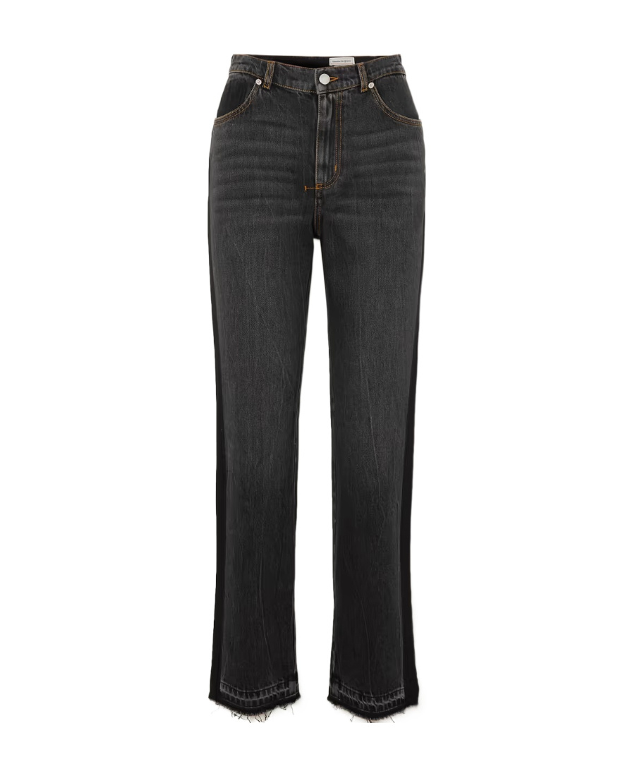 Alexander Mcqueen Alexander Mc Queen Slim Black Bell Bottom Jeans In Black