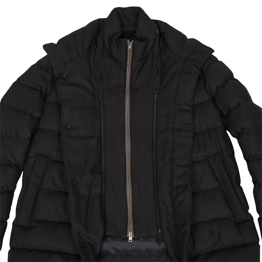 Herno Long-sleeved Down Jacket In Black