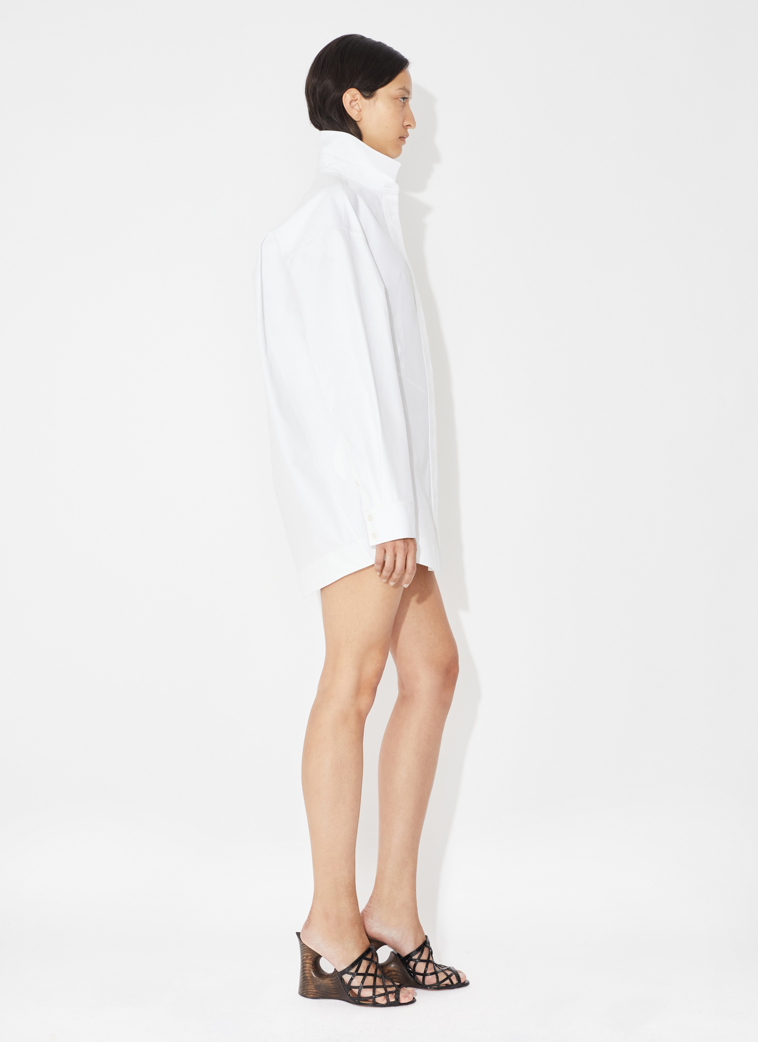 ALAÏA ALAÏA LONG-SLEEVED POPLIN SHIRT DRESS