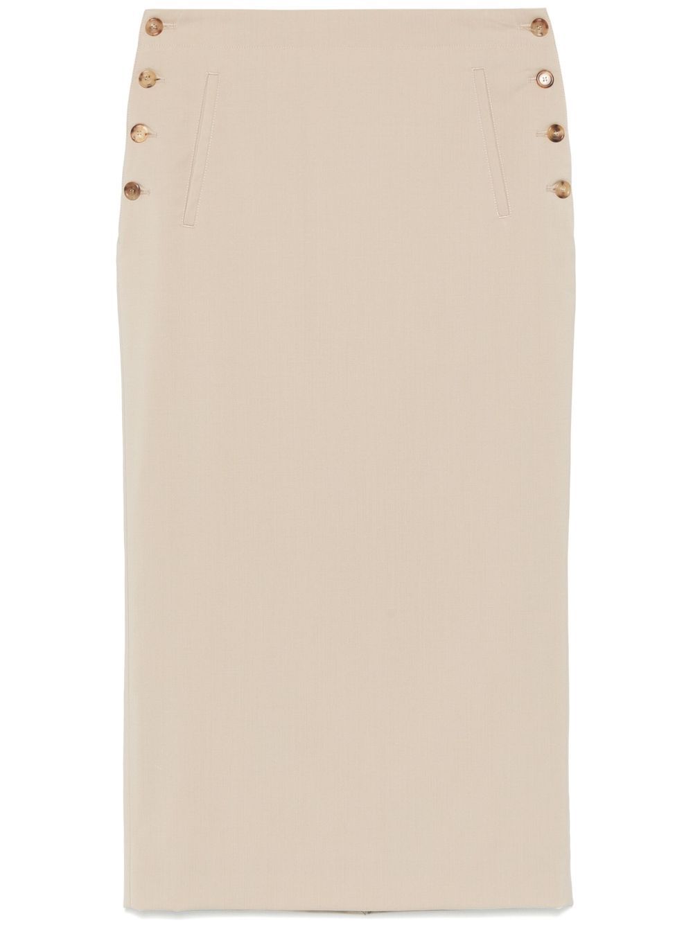 Moschino Virgin-wool Midi Skirt In Nude
