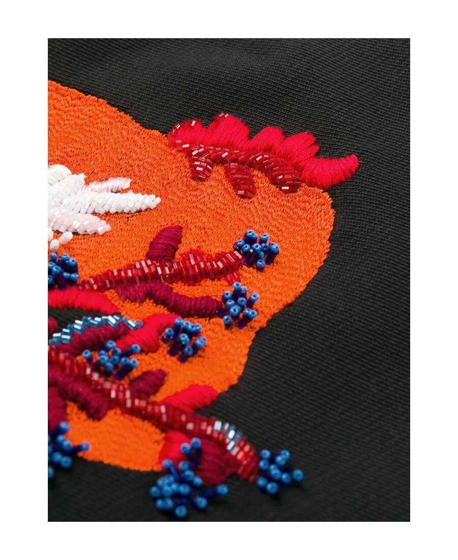 Off-white Coral-embroidered Oversized Jumper In Black