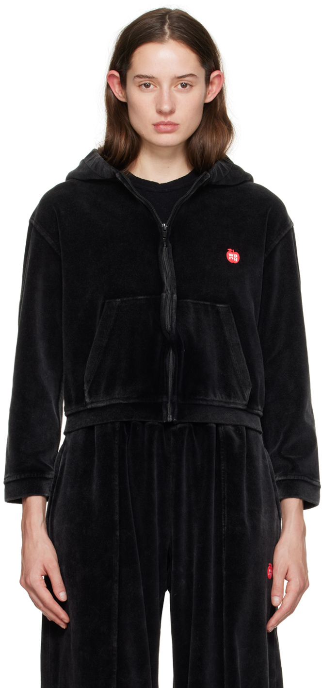 Alexander Wang T Zip-up Hoodie In Black