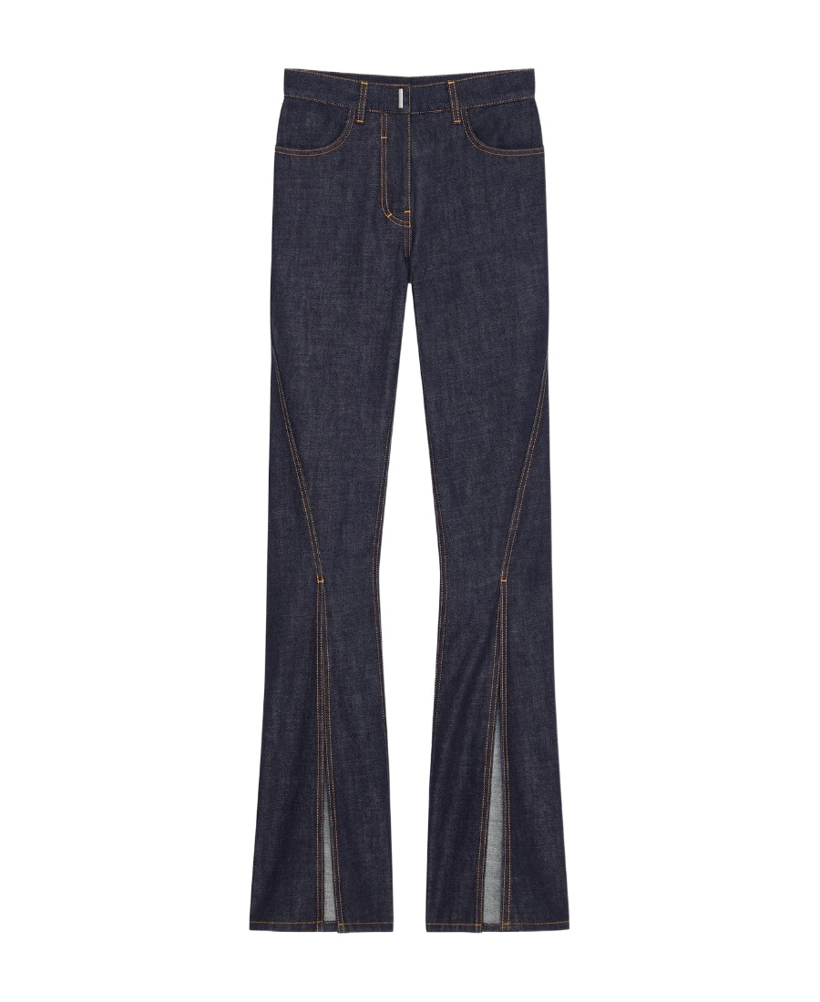 Givenchy Front-slit Flared Jeans In Black