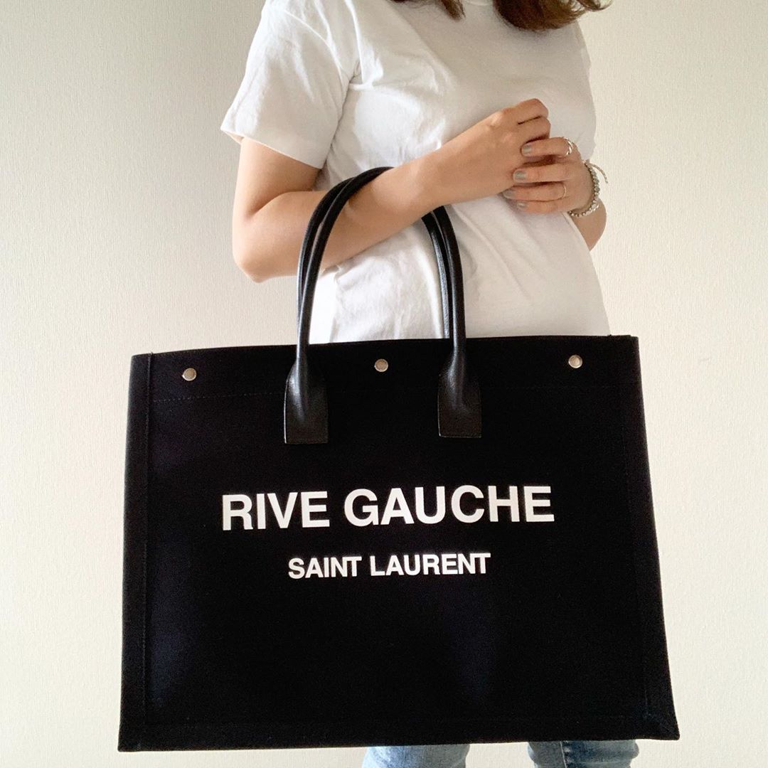 Saint Laurent Rive Gauche Tote Bag In Black