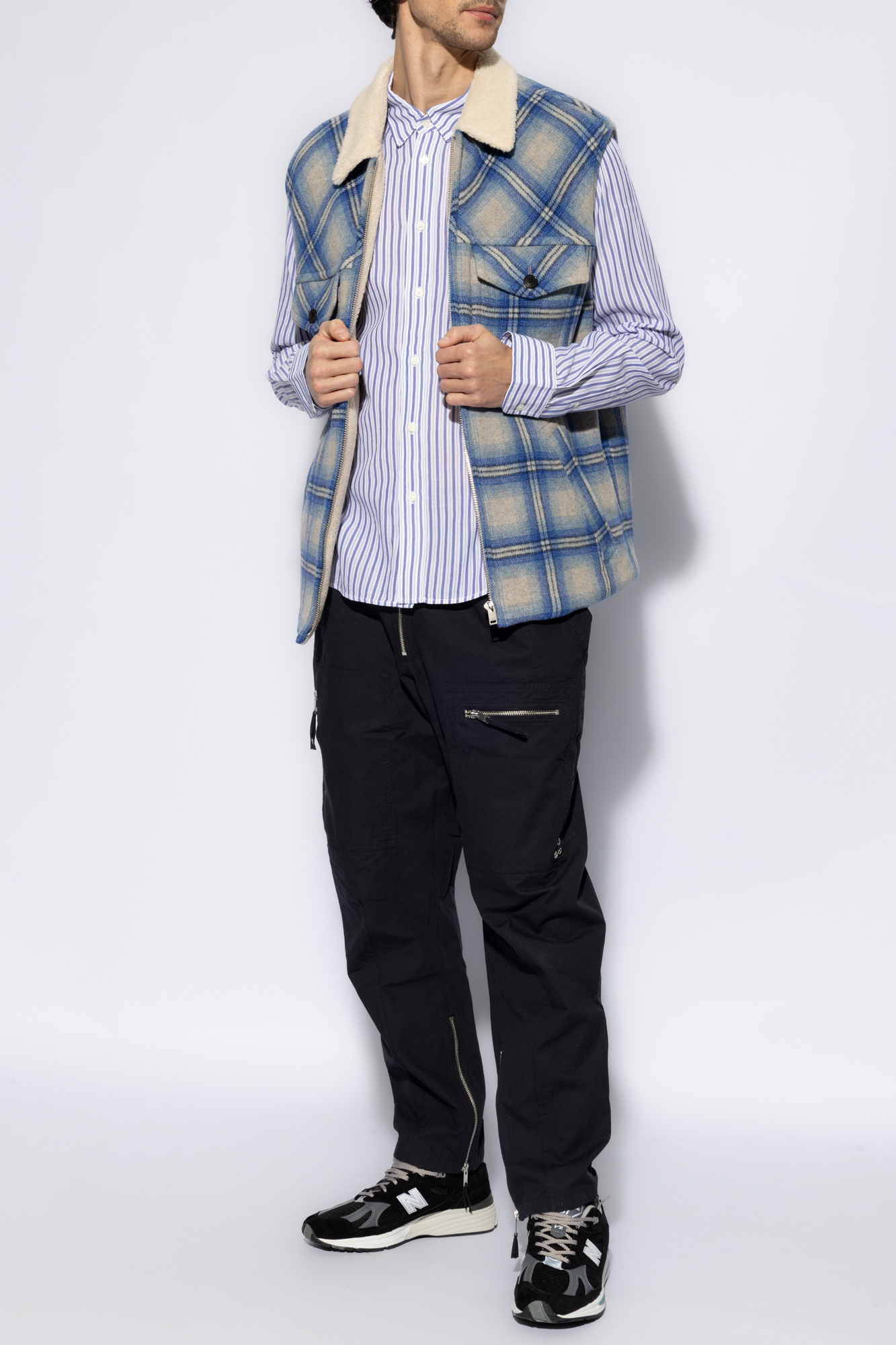 Isabel Marant Kiraneo Plaid-check Gilet In Gray