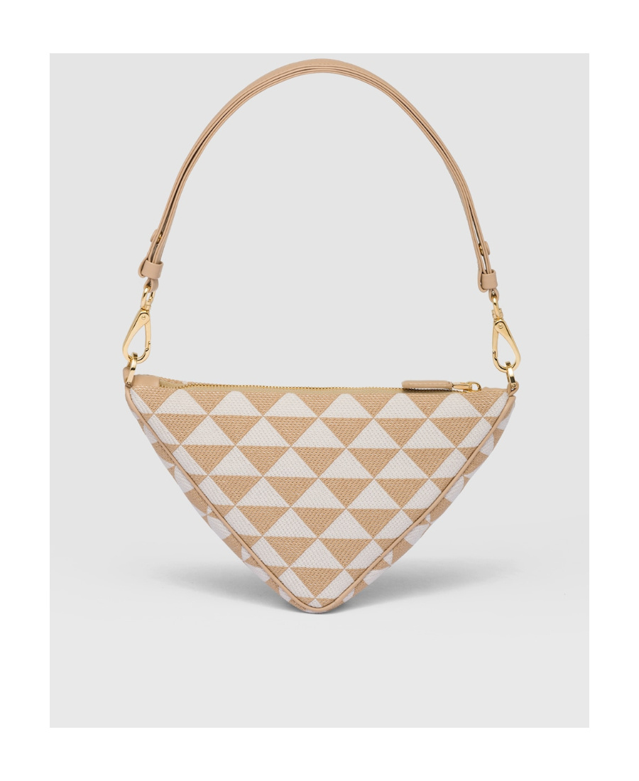 Prada Symbole Triangle-logo Shoulder Bag In Nude