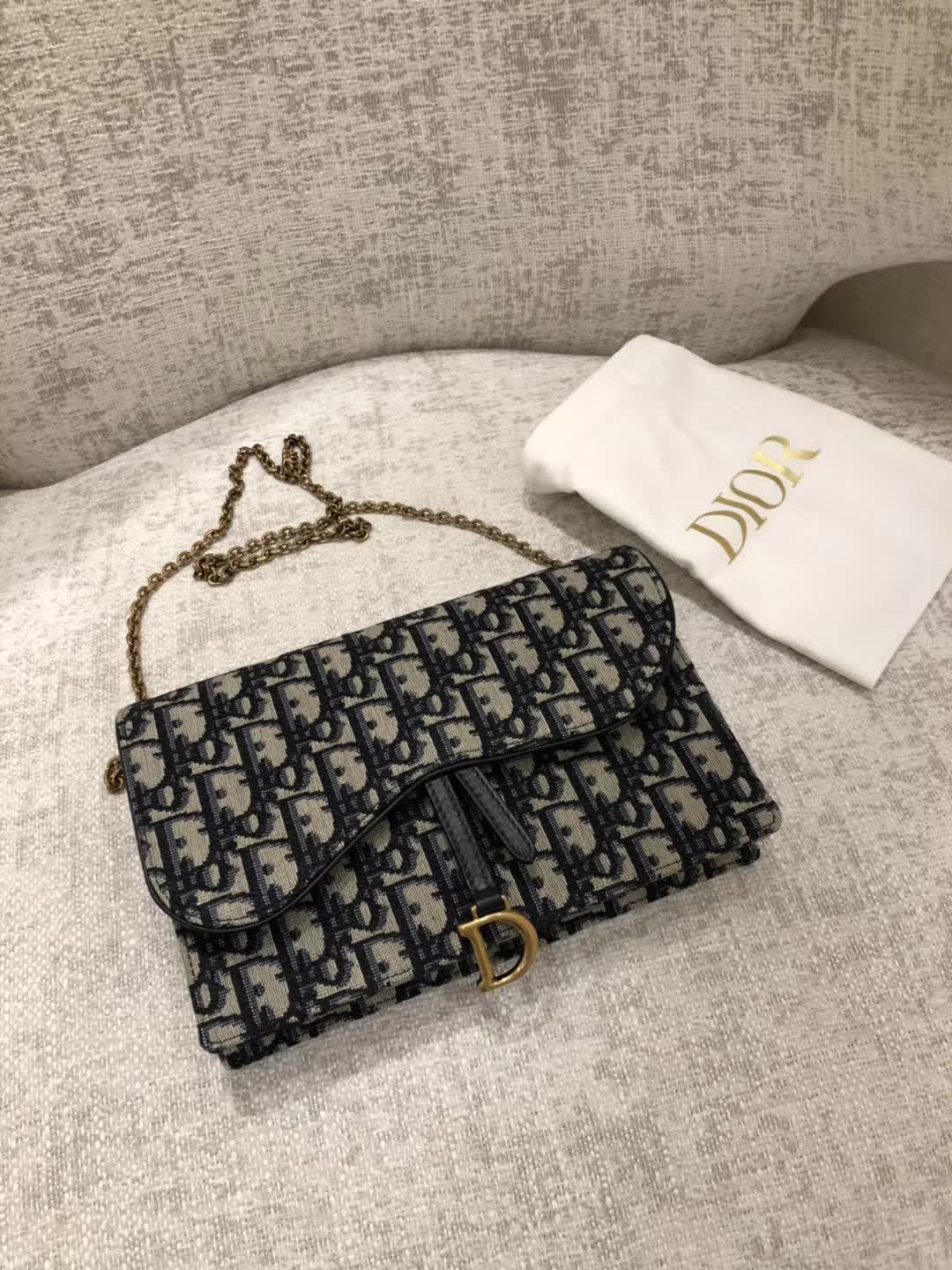 Dior Saddle Pouch In Black
