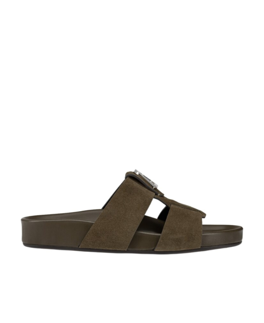 Christian Louboutin Logo Letter Pattern Flip-flops In Green