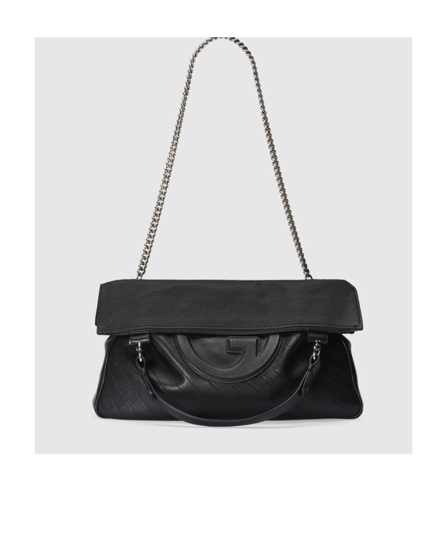 Gucci Interlocking G Leather Tote Bag In Black