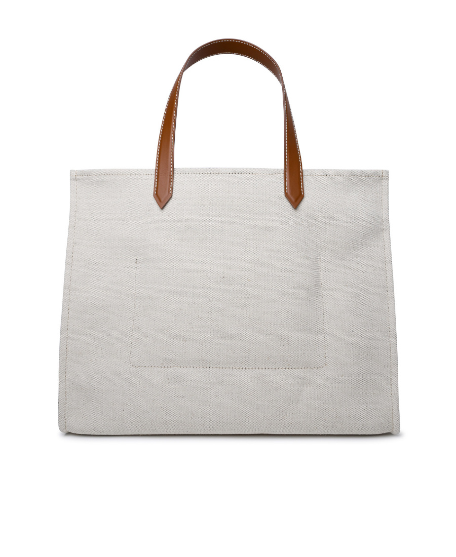 Balmain Women's B-army Medium Canvas And Leather Tote Bag In Nude
