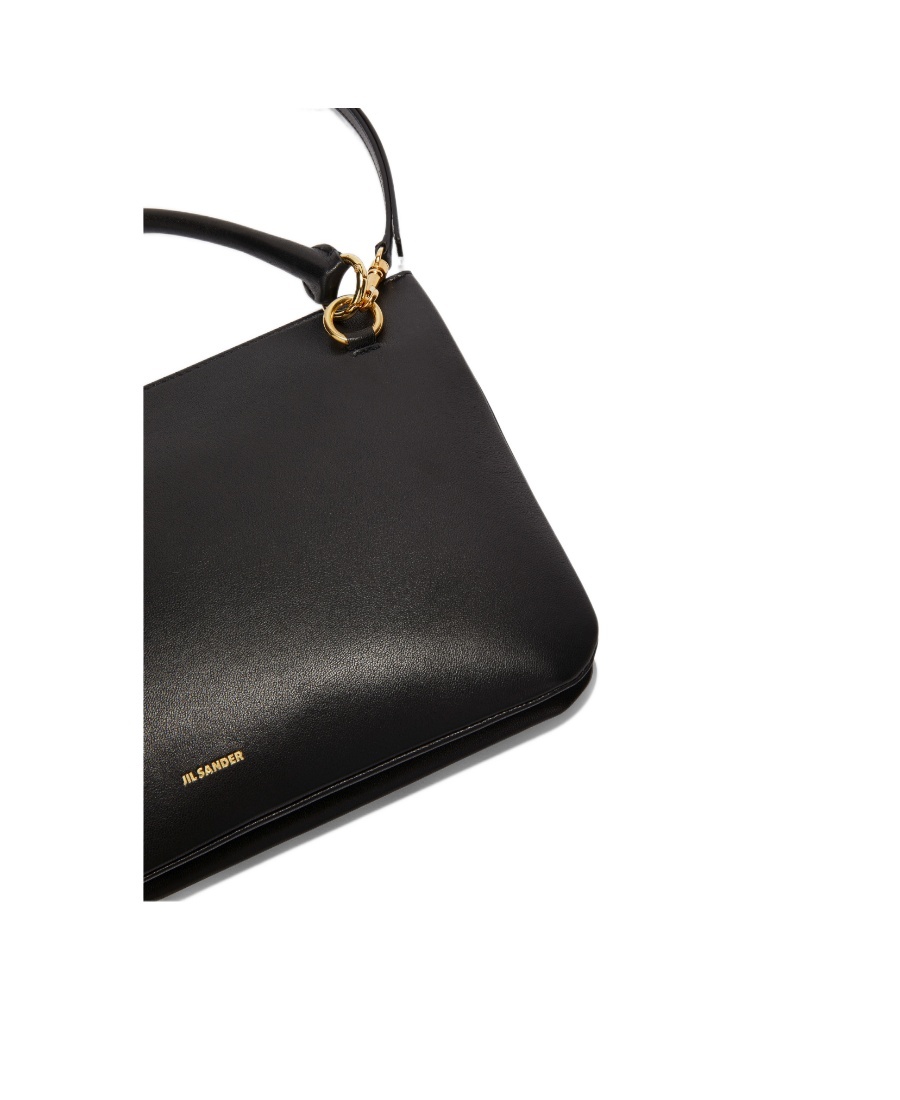 Jil Sander Small Leather Shoulder Bag In Black