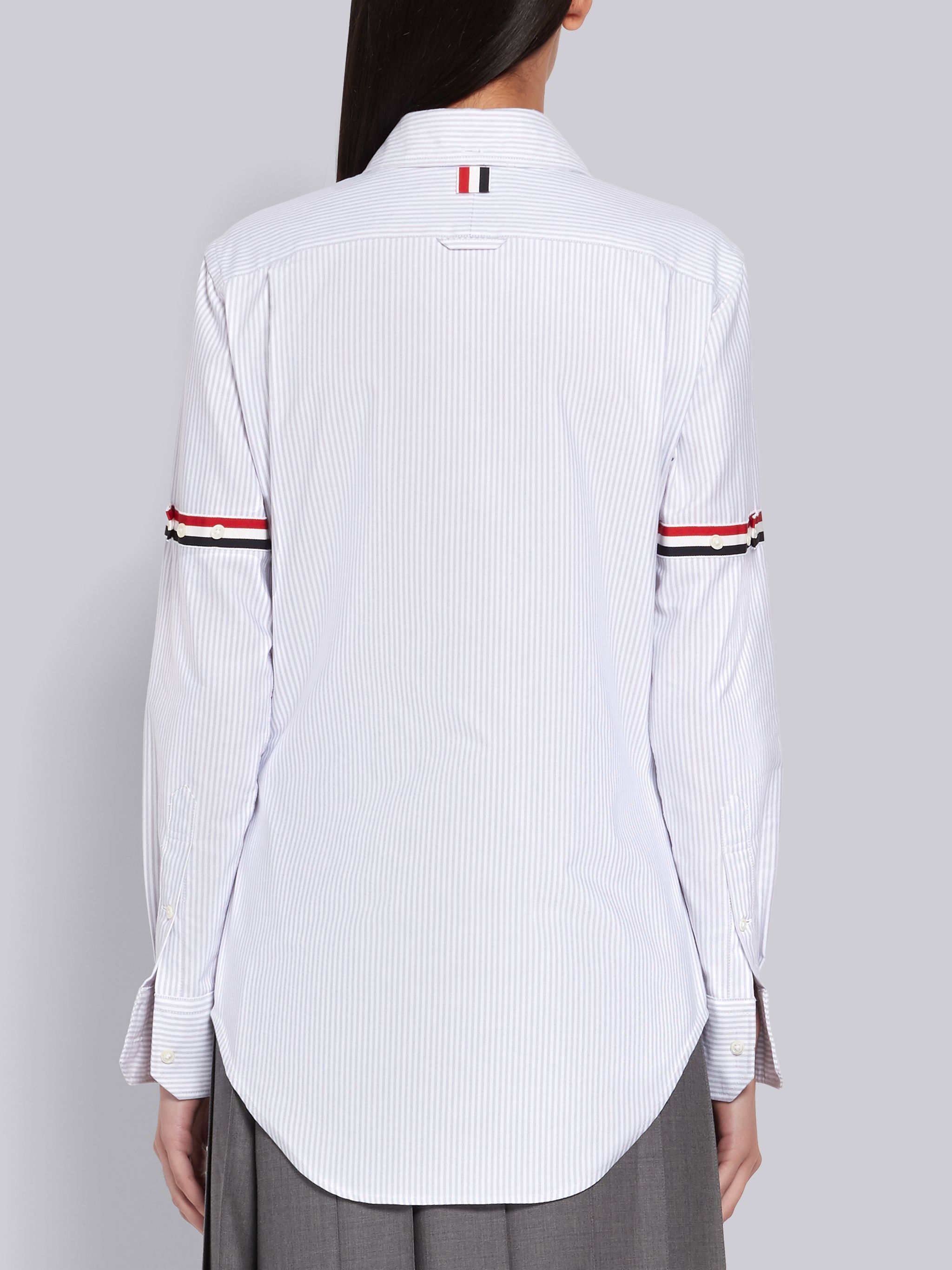 Thom Browne Grosgrain Armband Oxford Shirt In White