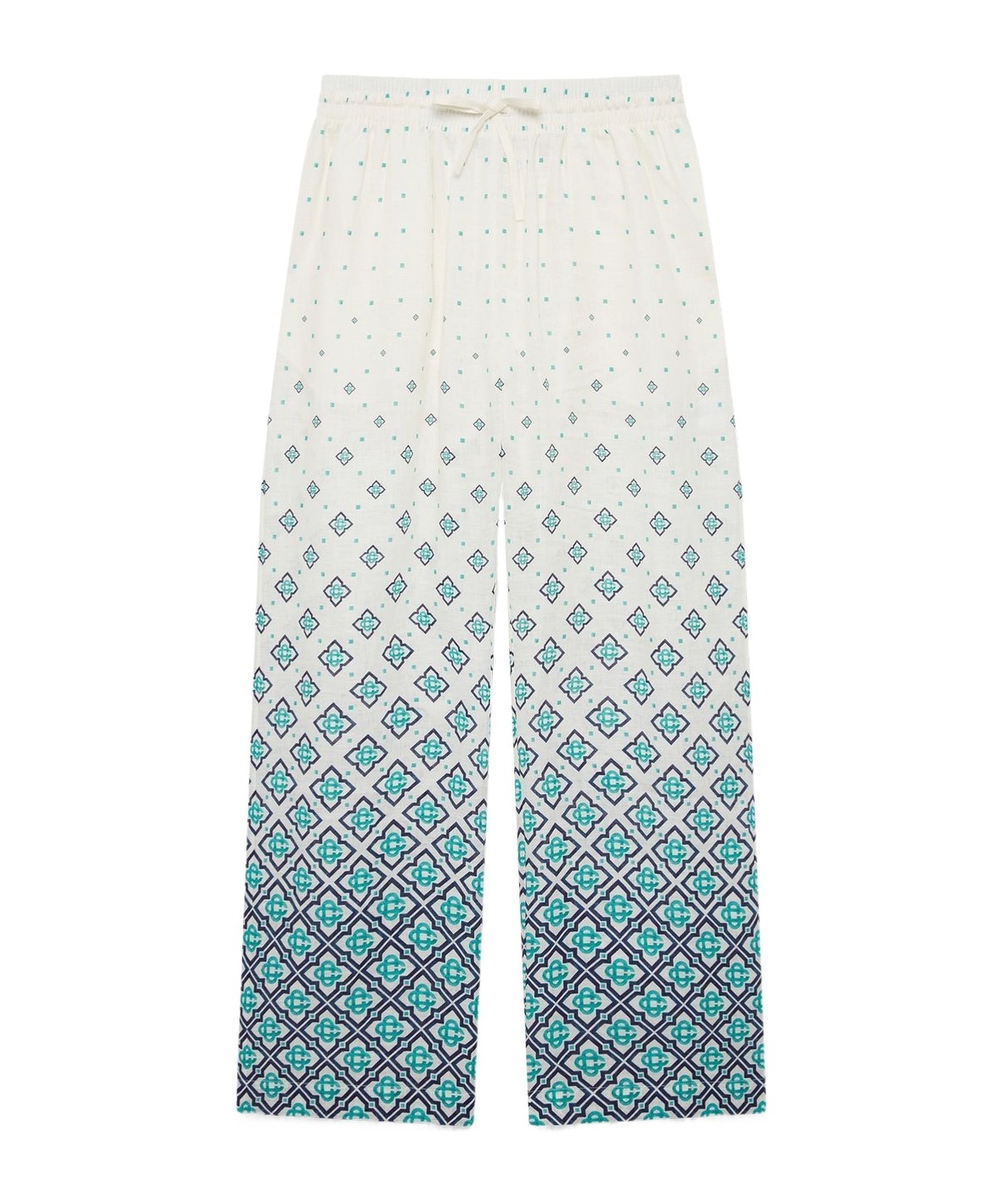 Casablanca Gradient Lettering Linen Trousers In Multi