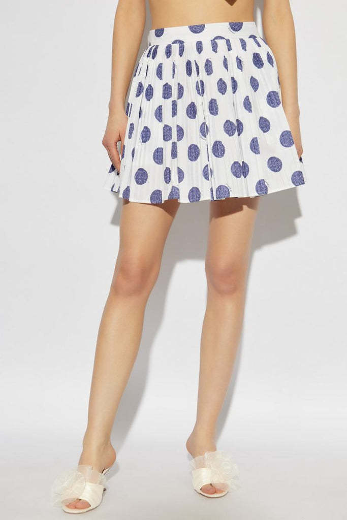Moschino Couture Ballpoint Pen Polka Dots Pleated Skirt