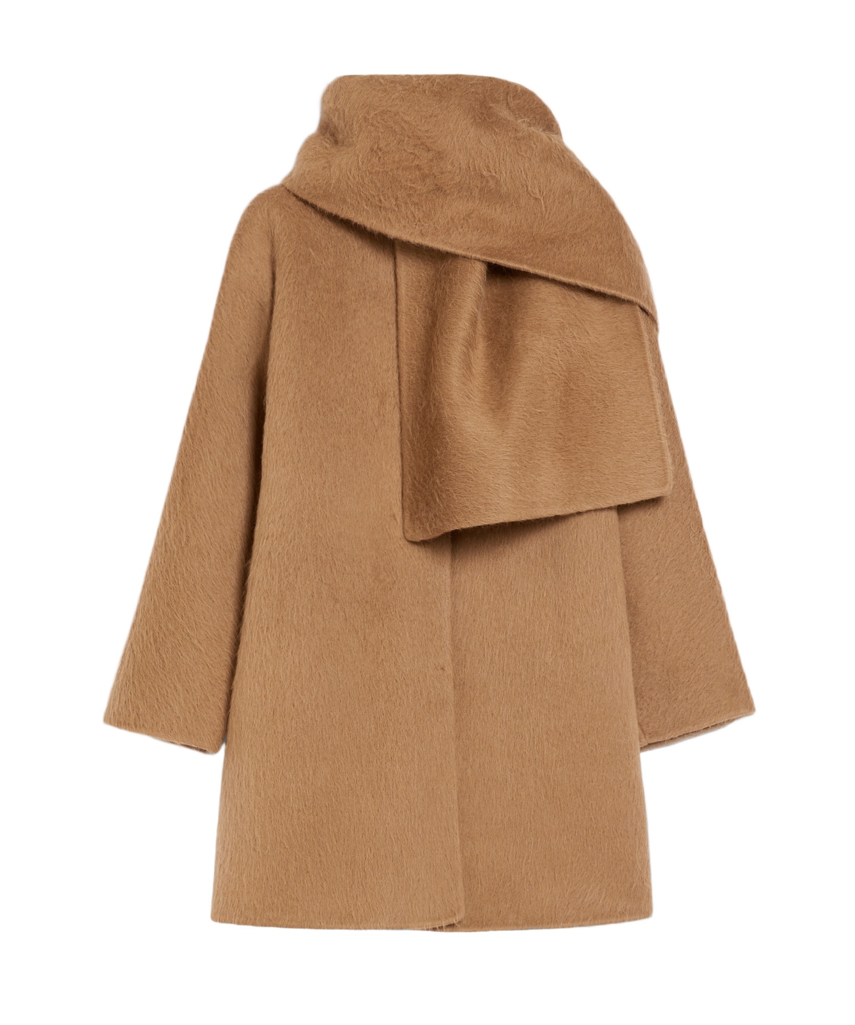 MAX MARA ALPACA WOOL AND WOOL COAT WITH A SCARF