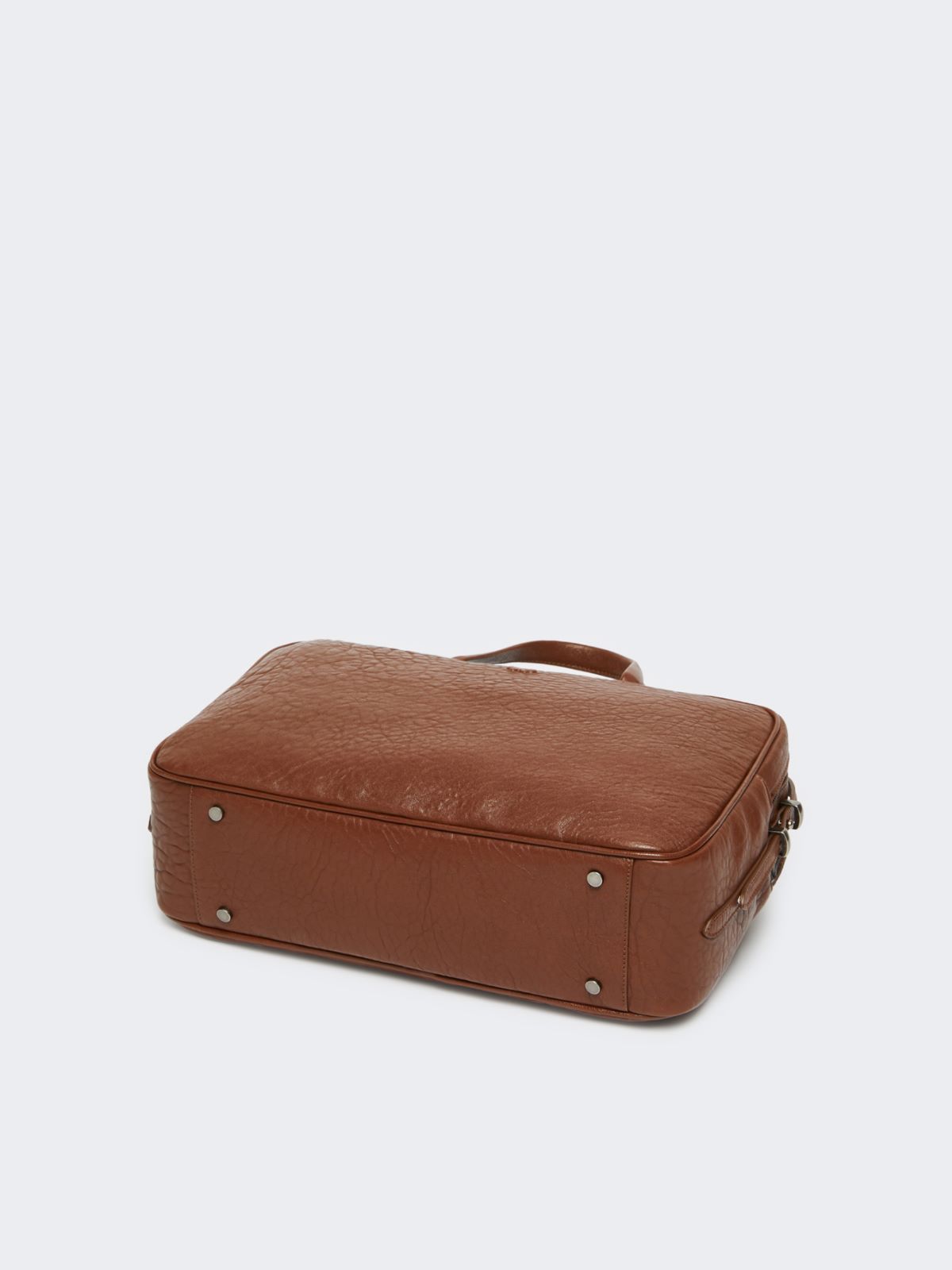 Weekend Max Mara Large Nappa Leather Boston Bag In Brown