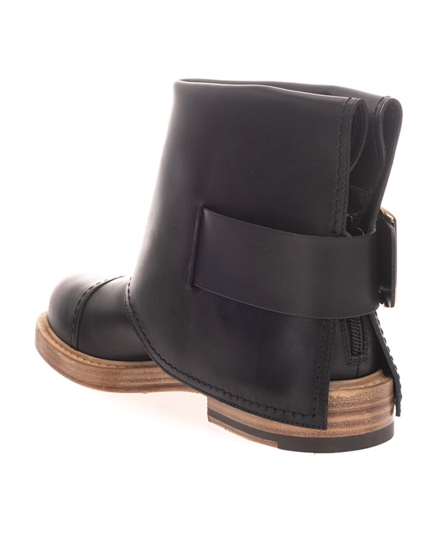 Alexander Mcqueen Buckle-detail Ankle Boots In Black