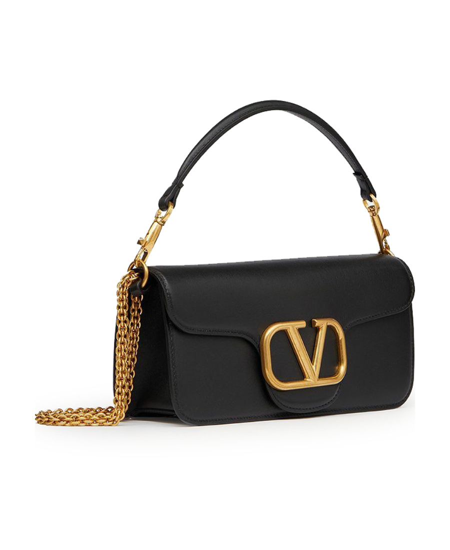 Valentino Garavani Garavani Locò Calfskin Shoulder Bag Woman Black Uni In Black