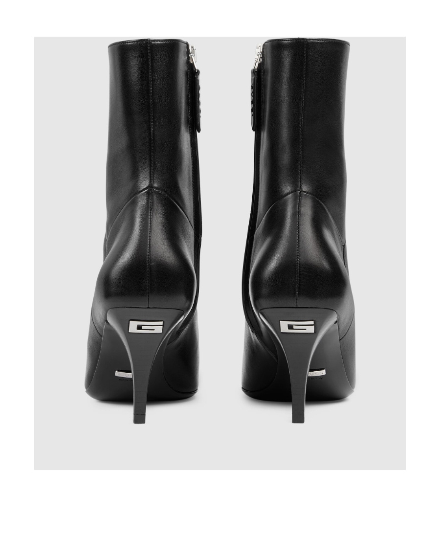 Gucci Squared Toe Malaga Leather Booties 7cm In Black