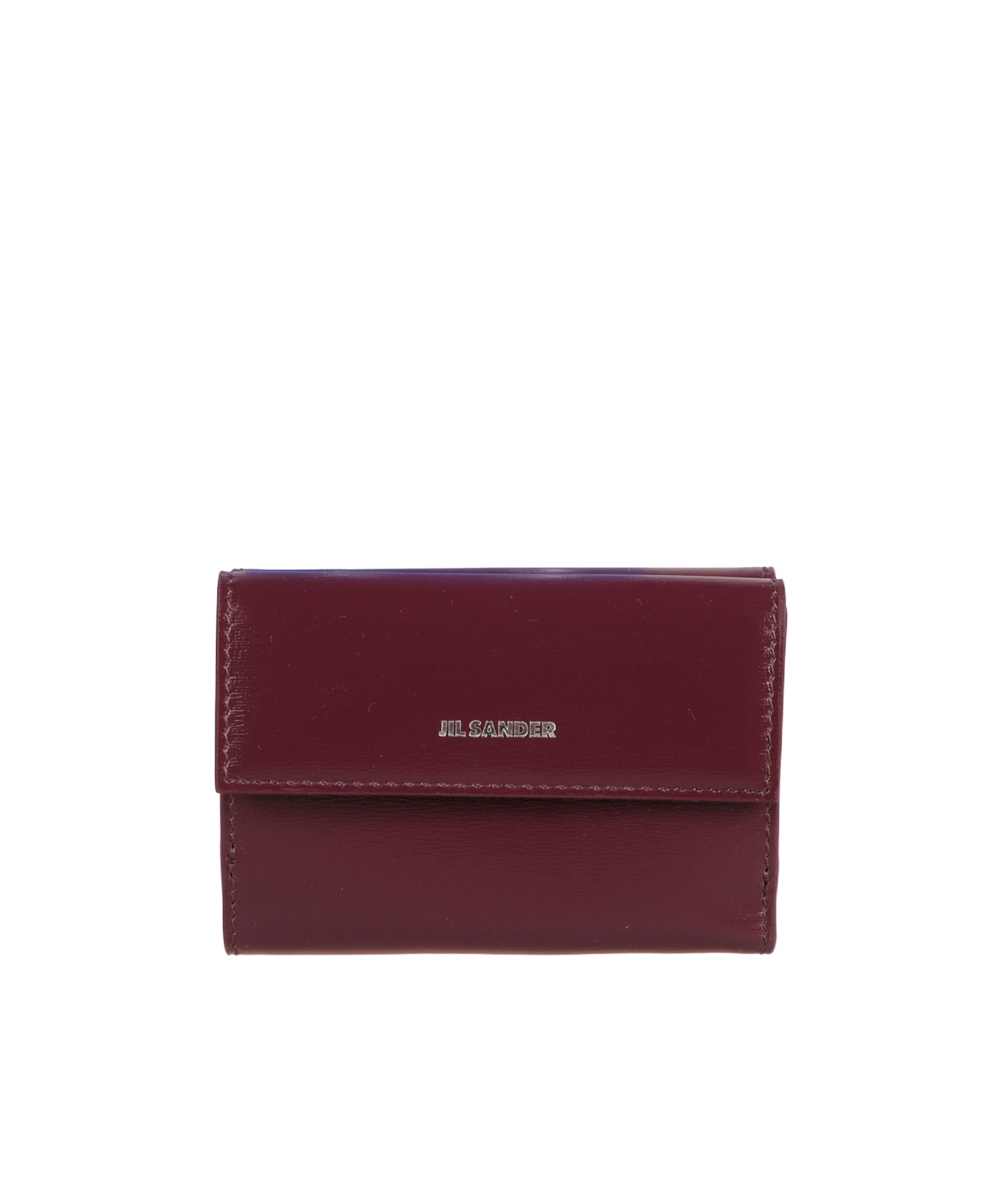 Jil Sander Compact Leather Wallet For Essentials In Red