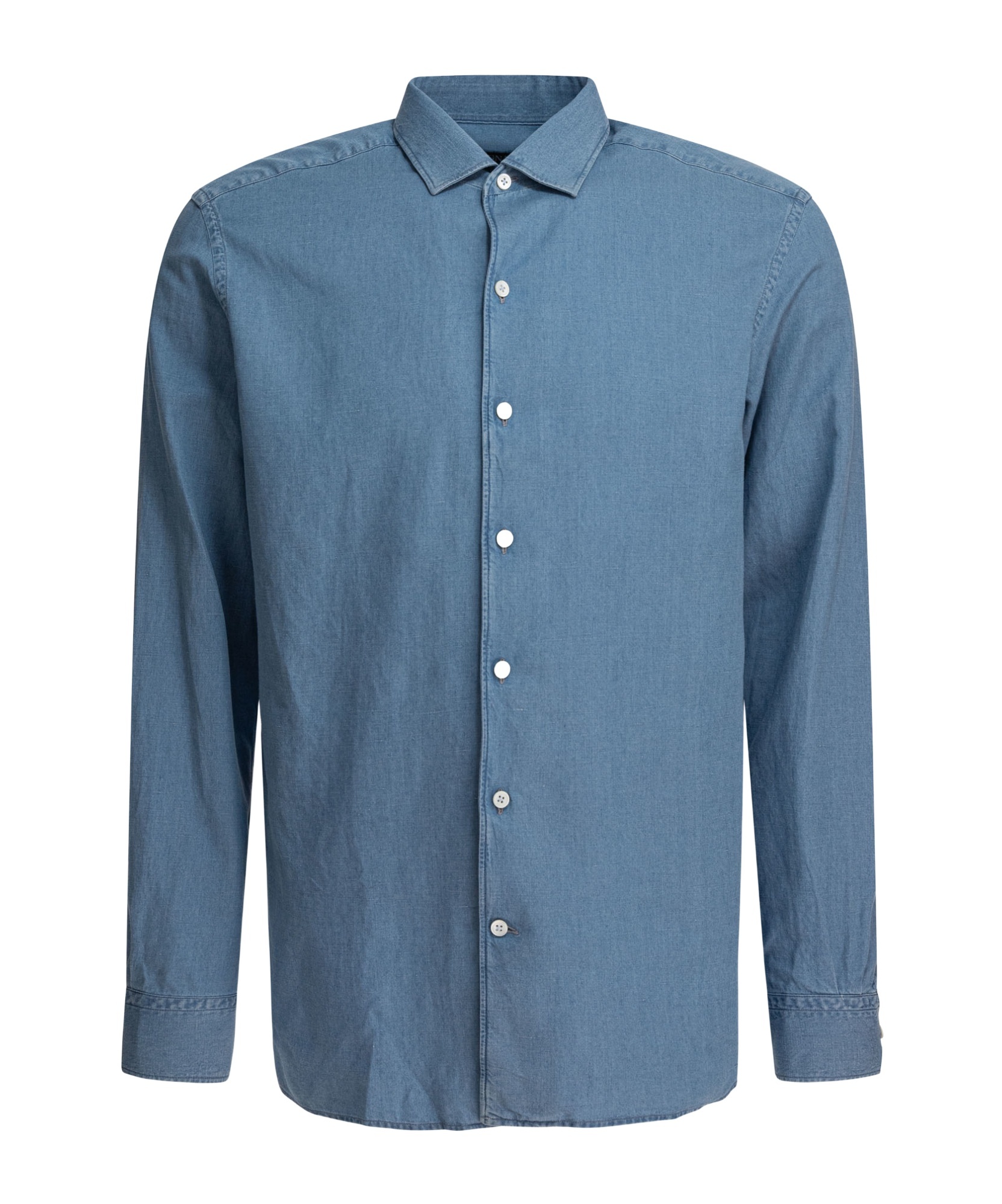 Shop Zegna Long-sleeved Shirt In Blue