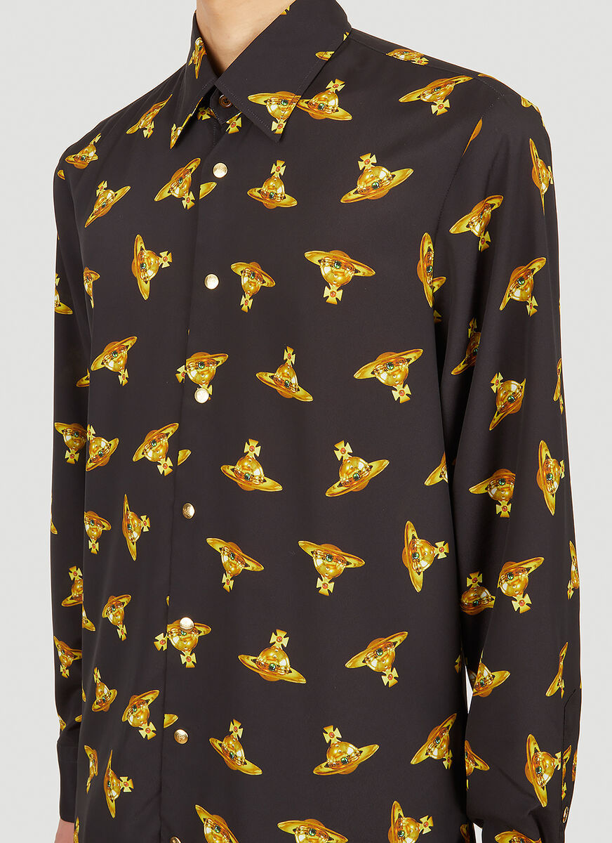 Vivienne Westwood All-over Orb-print Shirt In Black