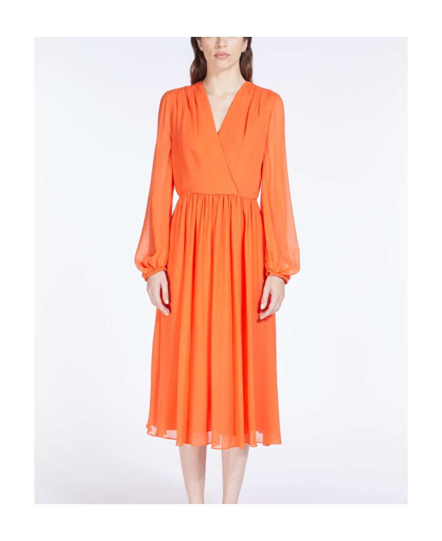 Max Mara V-neck Dress In Orange