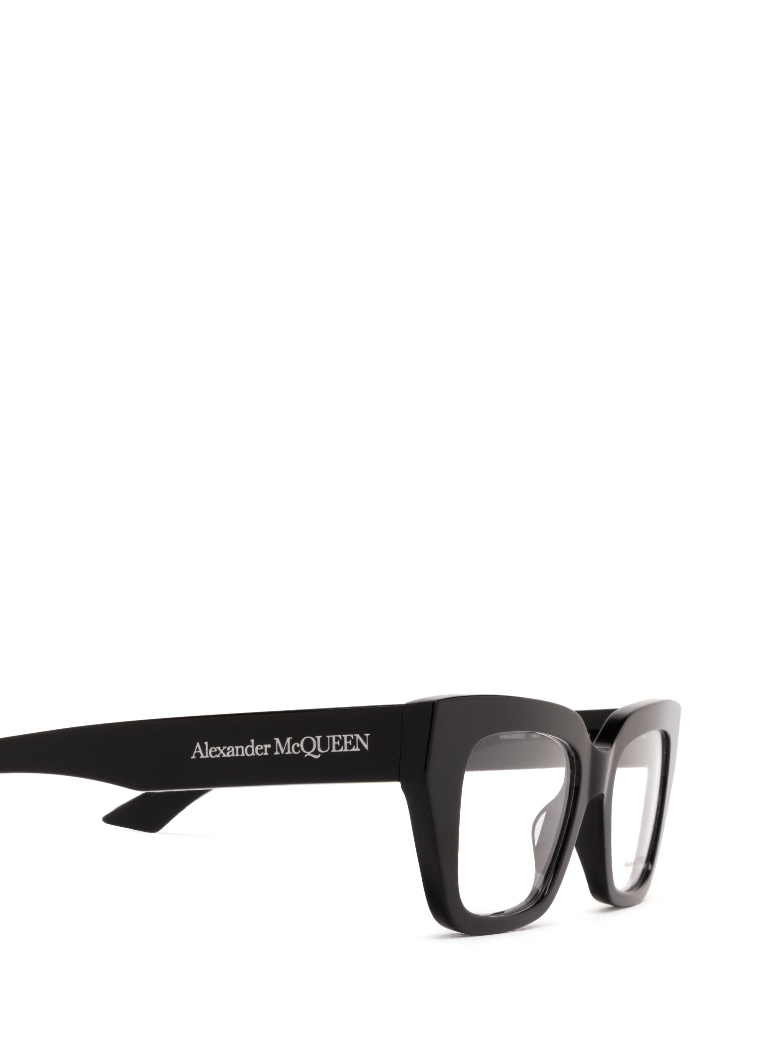 Alexander Mcqueen Logo-engraved Square-frame Glasses In Black