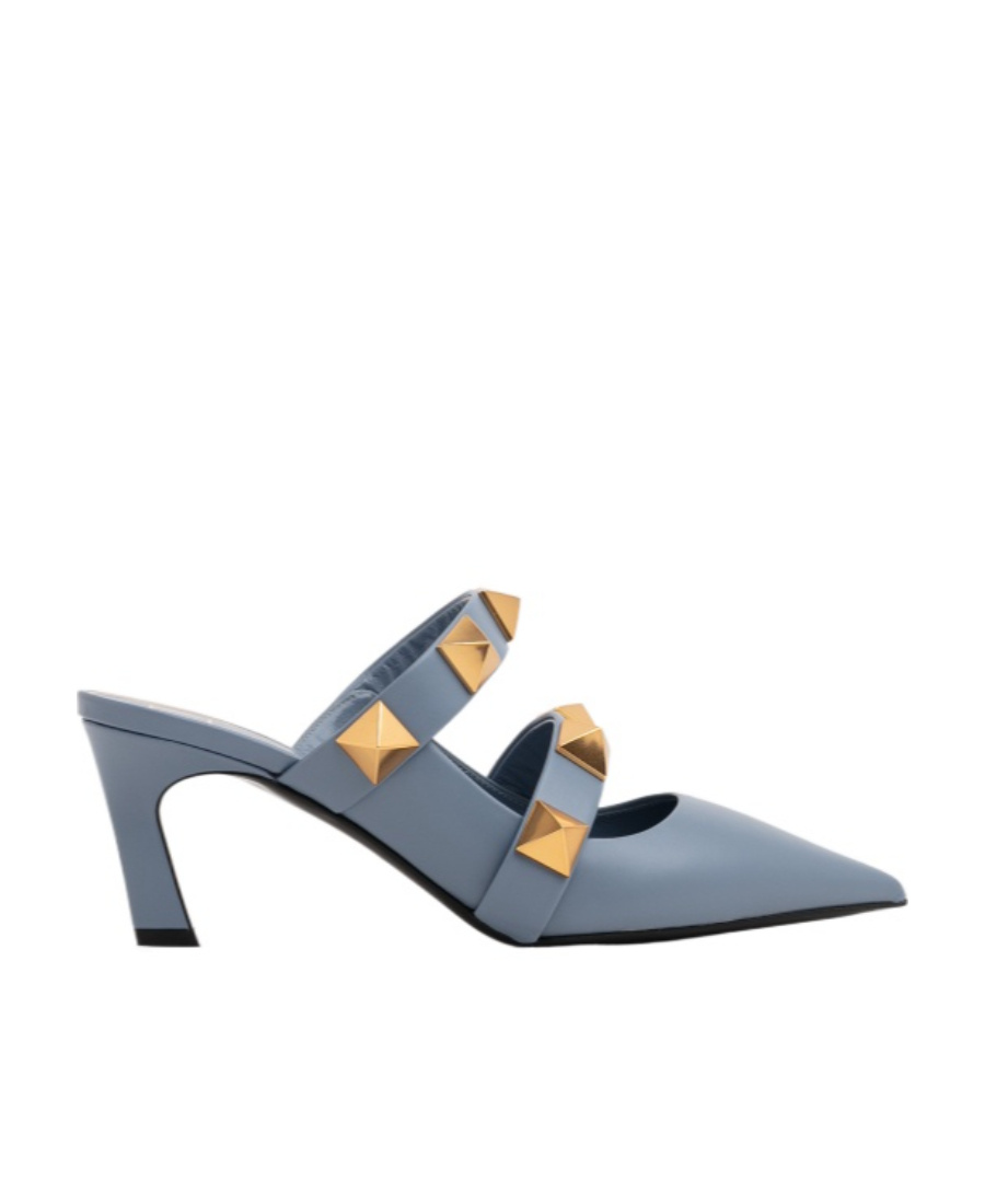 Valentino Logo Muller Shoes In Gray