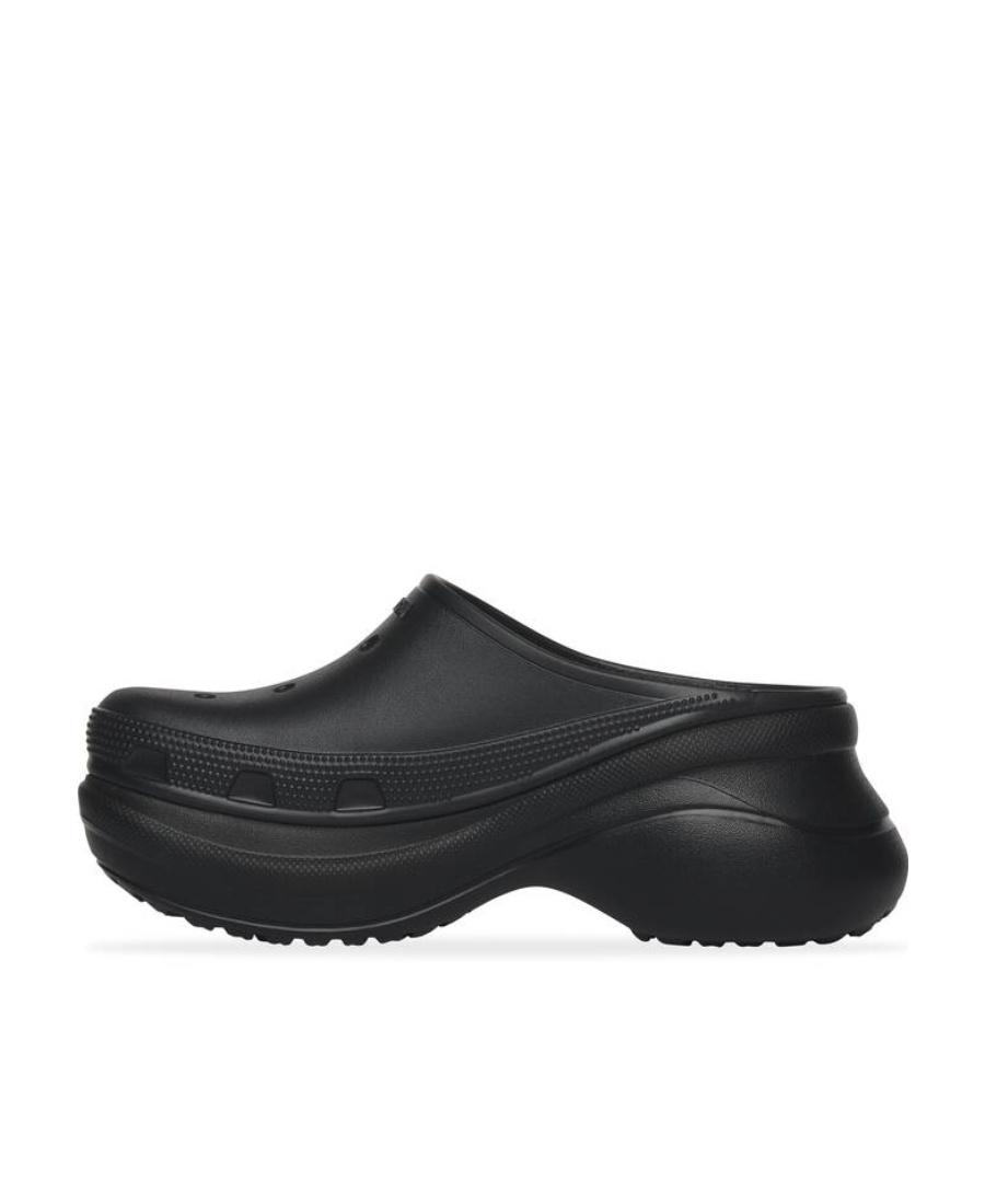 Balenciaga X Crocs Logo-embossed Slides In Black