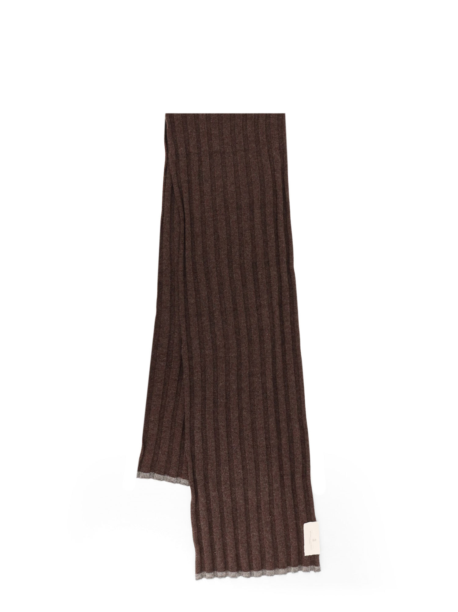 Brunello Cucinelli Ribbed Cashmere Scarf In Brown