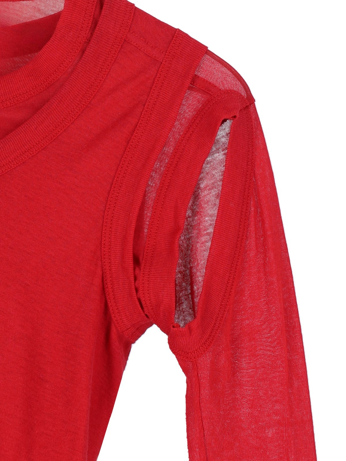 Rick Owens Layered Detail T-shirt In Red