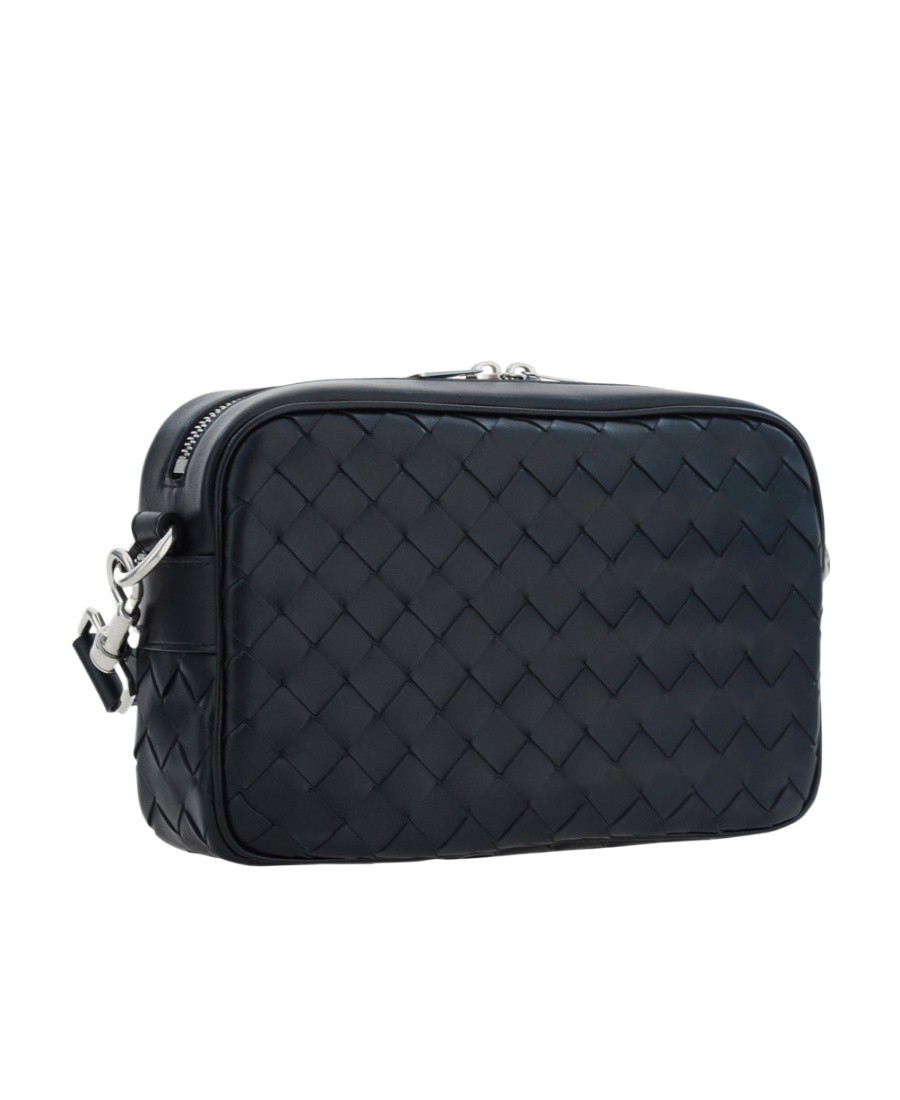 Bottega Veneta Intrecciato Leather Shoulder Bag In Black