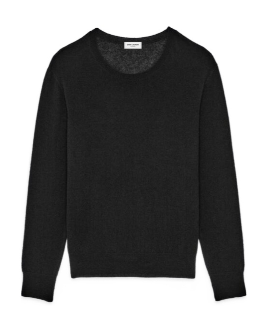 Saint Laurent Men's Sweater In Openwork Wool In Black