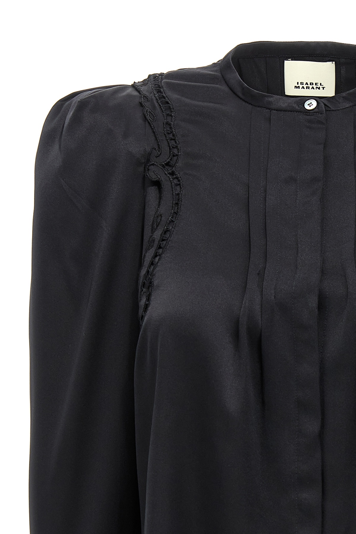 Isabel Marant 'joanea' Black Silk Blend Shirt In Black