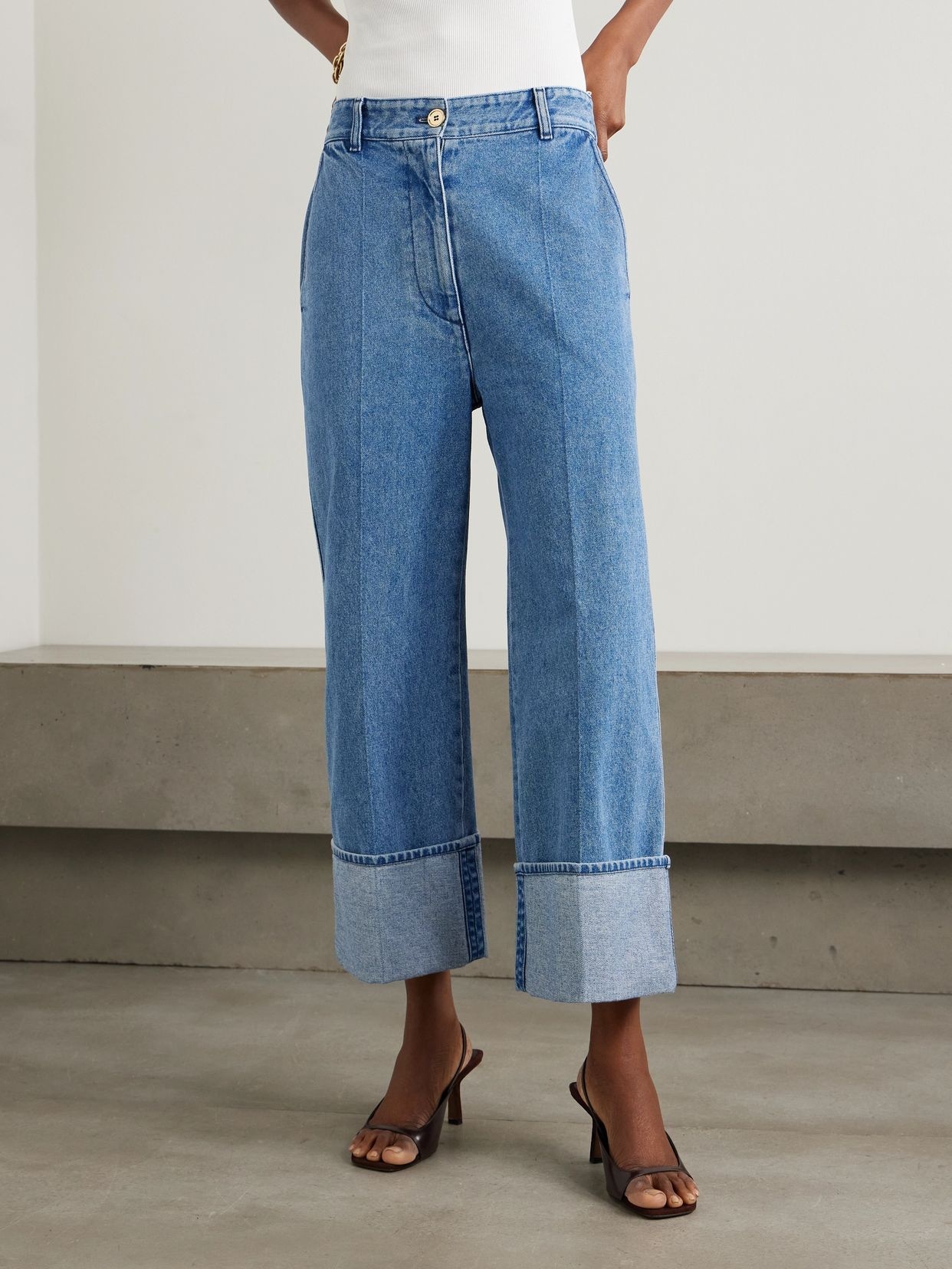 Patou Denim Trousers With Belt Loops In Blue