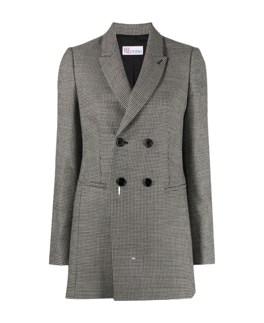 Red Valentino Double-breasted Suit Jacket In Gray