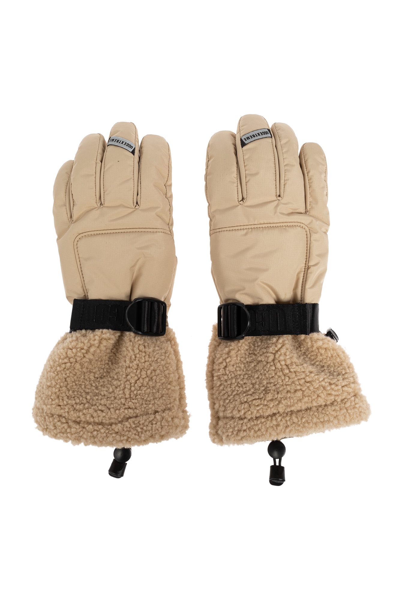 Ugg Faux-fur Trim Gloves In Neutral