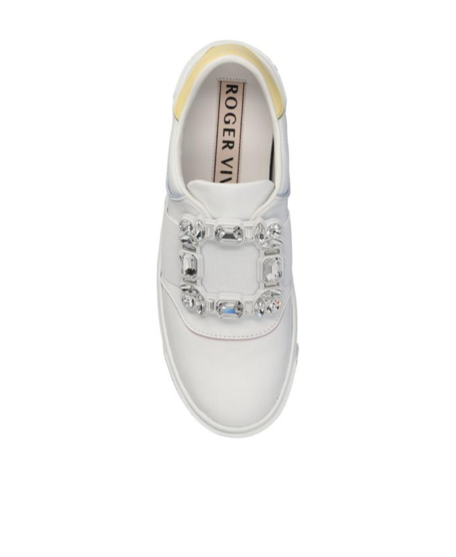 Roger Vivier Drill Button Sneakers In White