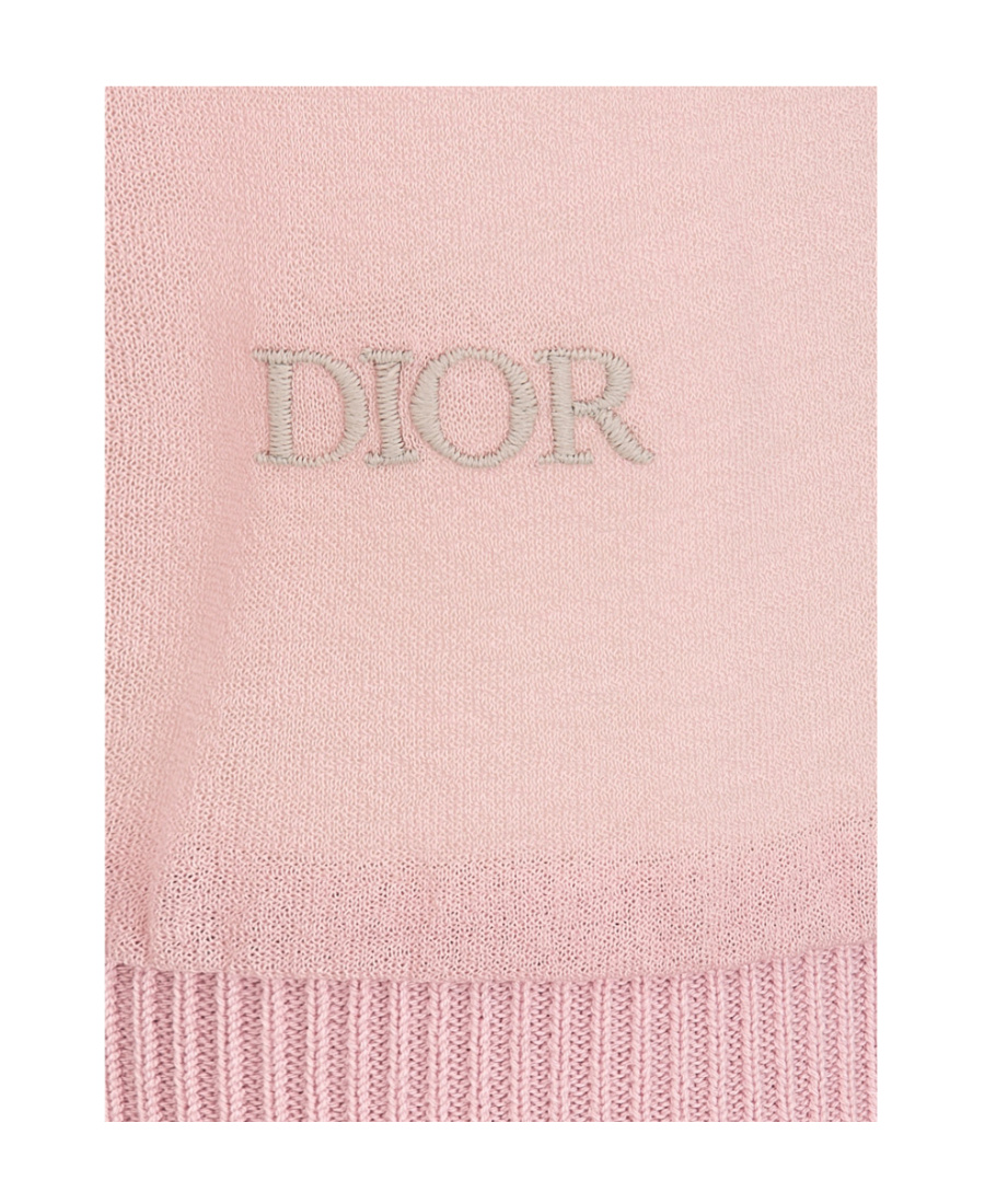 Dior Logo Long-sleeved Sweater In Pink