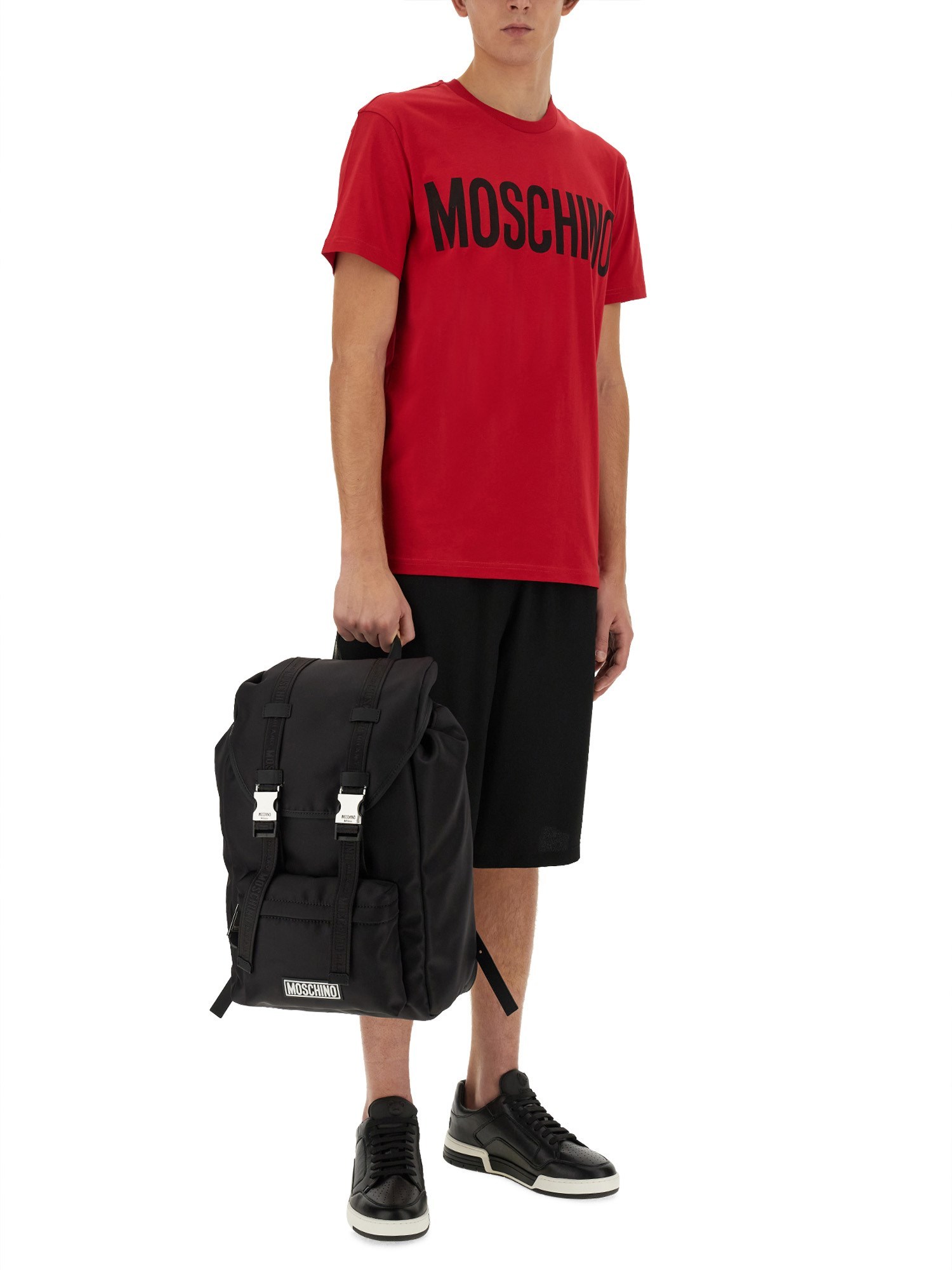 Moschino Bermuda With Logo In Black