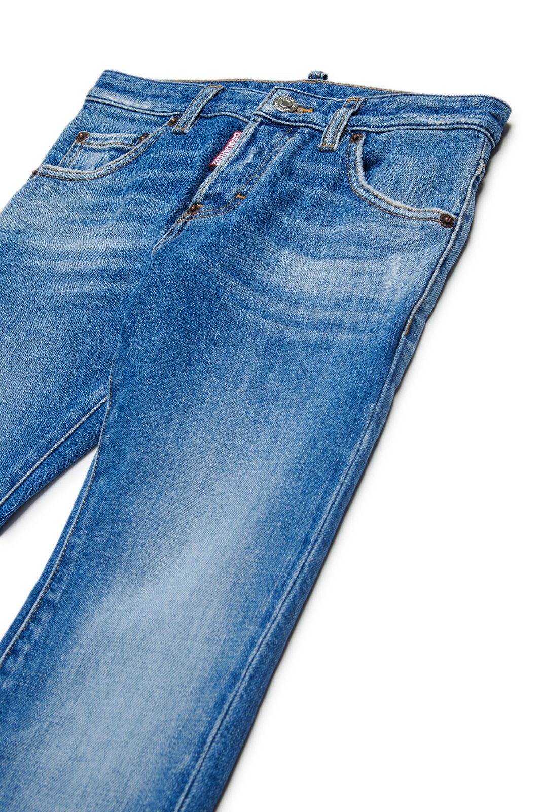 Shop Dsquared2 Logo Patch Skinny Jeans In Blue